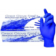 GREAT GLOVE FF-NM50020-XL-CS FlexFit Nitrile Industrial Grade Gloves, 3.5 mil - 4 mil, Powder-Free, Textured, Latex-Free, General Purpose, Food Safe, 100/bx