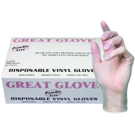 GREAT GLOVE NM70015-L-CS Vinyl Industrial Grade Foodservice Glove, 4 mil, Powder-Free, Latex-Free, Allergy-Free, Smooth, Economical, FDA 177.1950 Compliant For Food Contact, Clear, Large (Pack of 1000)
