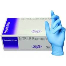 SKINTX S50010-M-CS Soft Nitrile Medical Grade Examination Glove, 4.5 - 5 mil, Powder-Free, Textured, Latex-Free, Chemotherapy Tested, Non-Sterile, Medium, Blue (Pack of 1000)