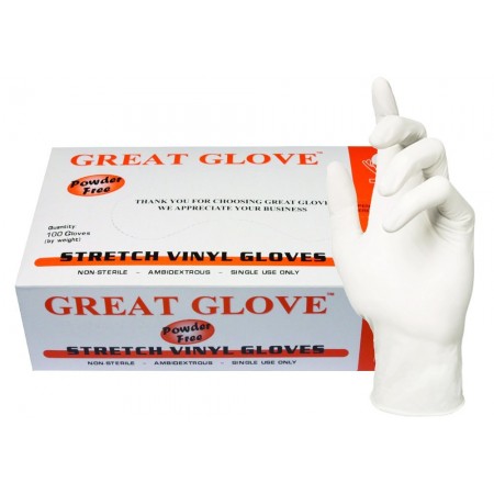 GREAT GLOVE NMSTV70020-XL-CSStretch Vinyl Food Service Grade Multi-Purpose Gloves, 4 mil, Powder-Free, Smooth, Latex-Free, DINP & DEHP Free, Synthetic, General Purpose (Pack of 1000)